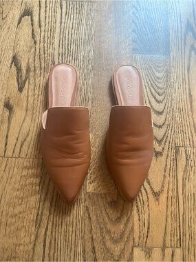 Madewell tan leather mules. 7.5.